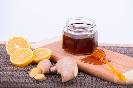 Honey, lemon and ginger root